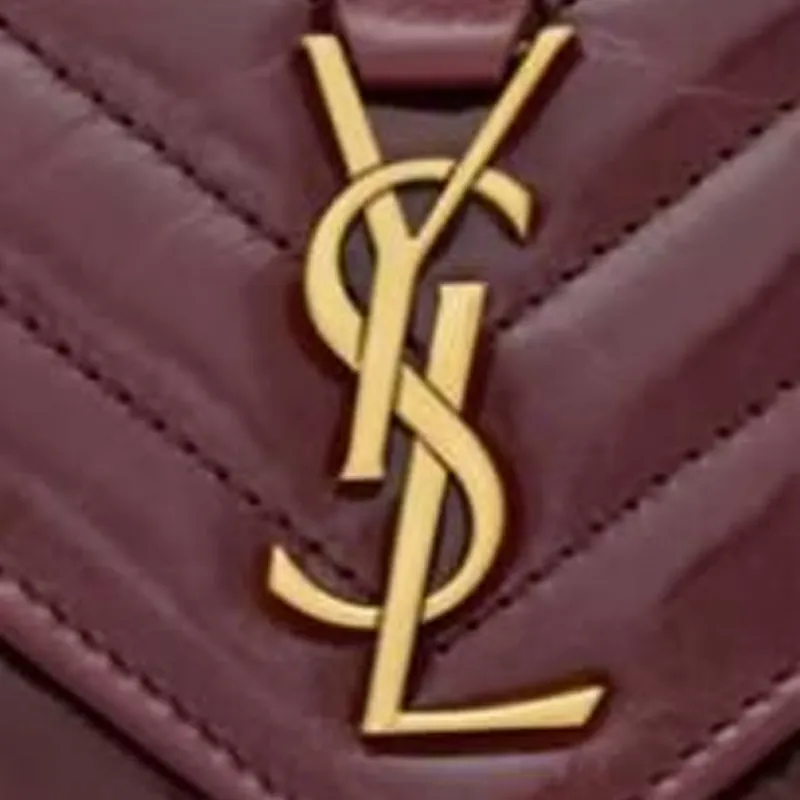 SAINT LAURENT College Calfskin One Shoulder Handbag Mini Women's Burgundy-6