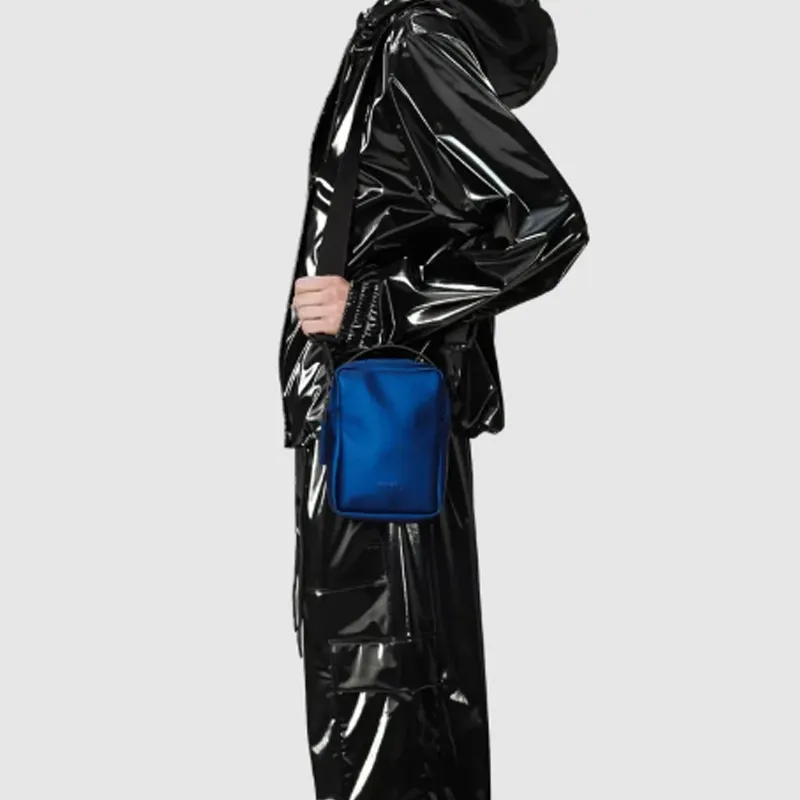 Rains Polyurethane Reporter Bag Handbag Shoulder Bag Unisex Blue-3