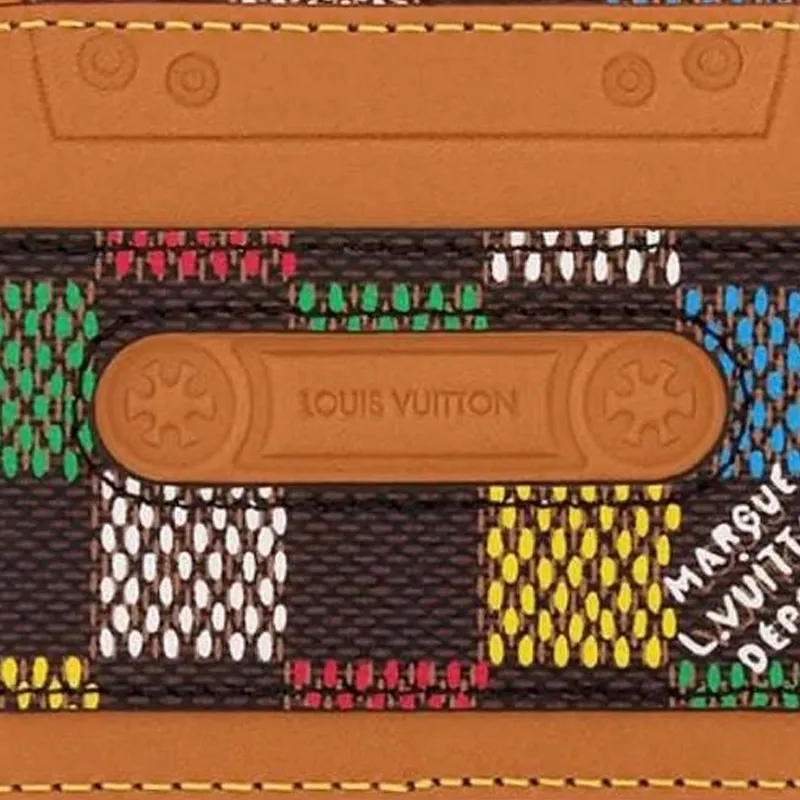 LOUIS VUITTON Leather Coin Purse Unisex Brown-3