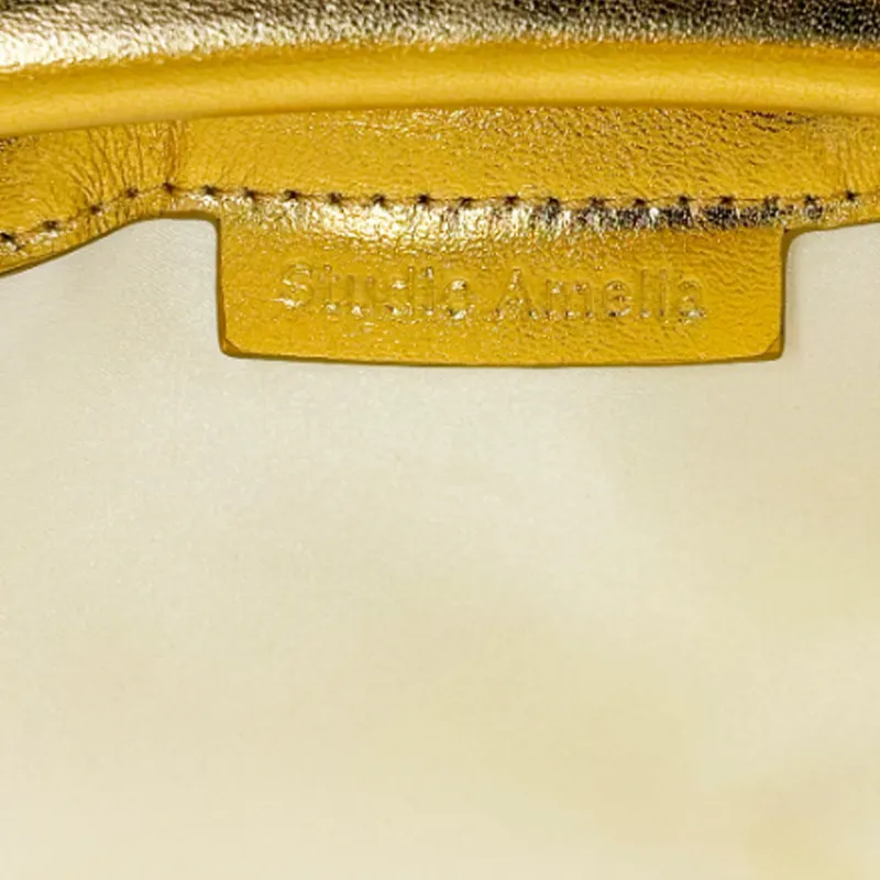 STUDIO AMELIA Silk Satin Clutch Mini Women's Gold-3