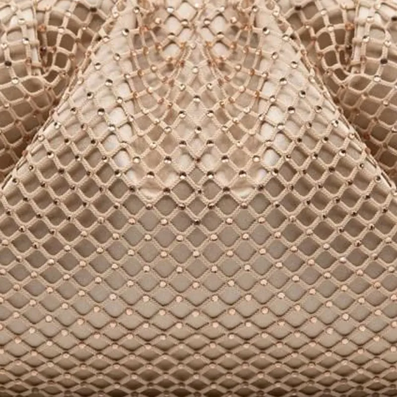 STUDIO AMELIA Silk Satin Clutch Mini Women's Champagne-3