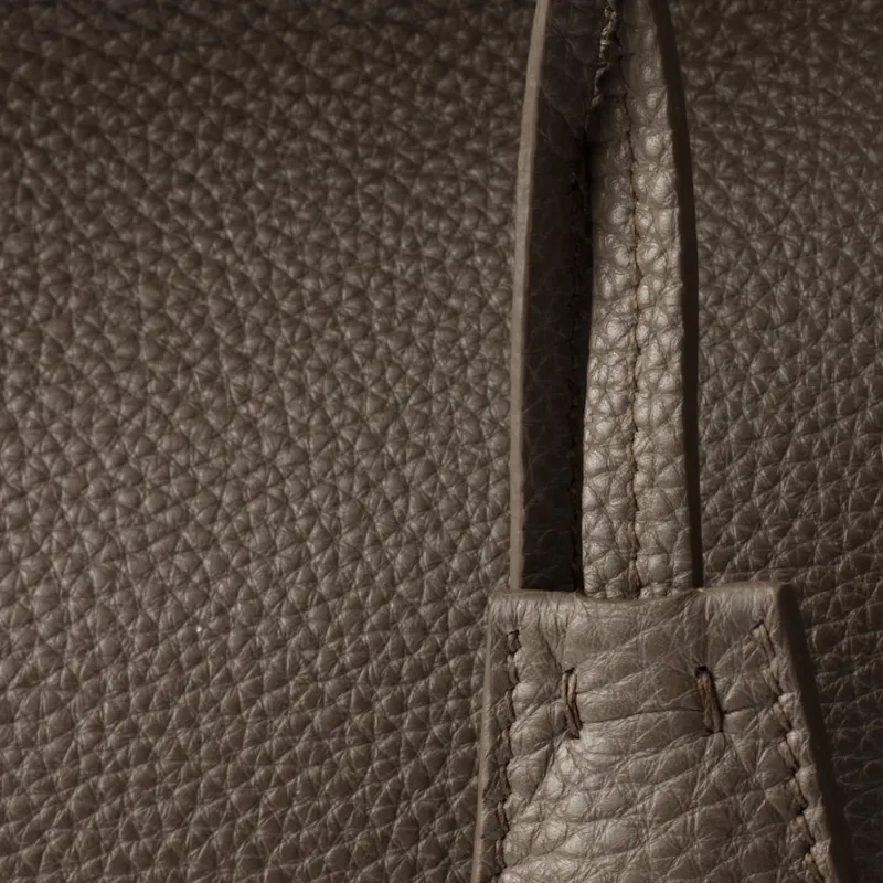 PRADA Calfskin Tote Bag Shopping Bag Shoulder Bags Women's Gray Brown-5