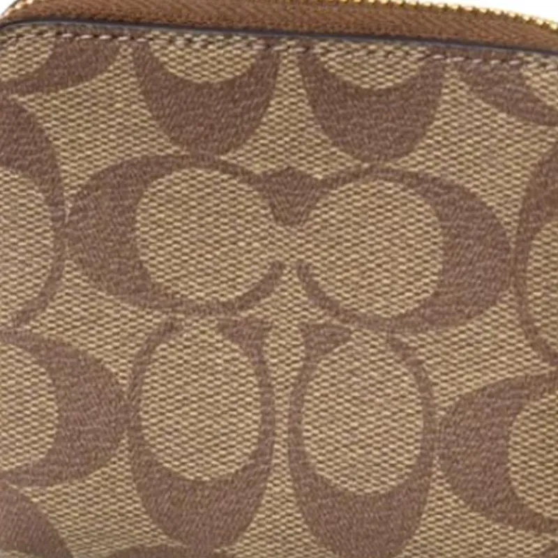 COACH Pennie Canvas Leather Coin Purse Mini Unisex Khaki-4