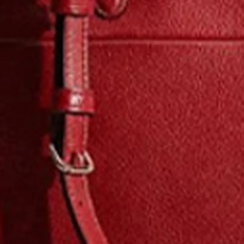 COACH Turnlock Pebbled Leather Briefcase Shoulder Bag Crossbody Bag Handbag Large Size Women's Red With Fringe-2