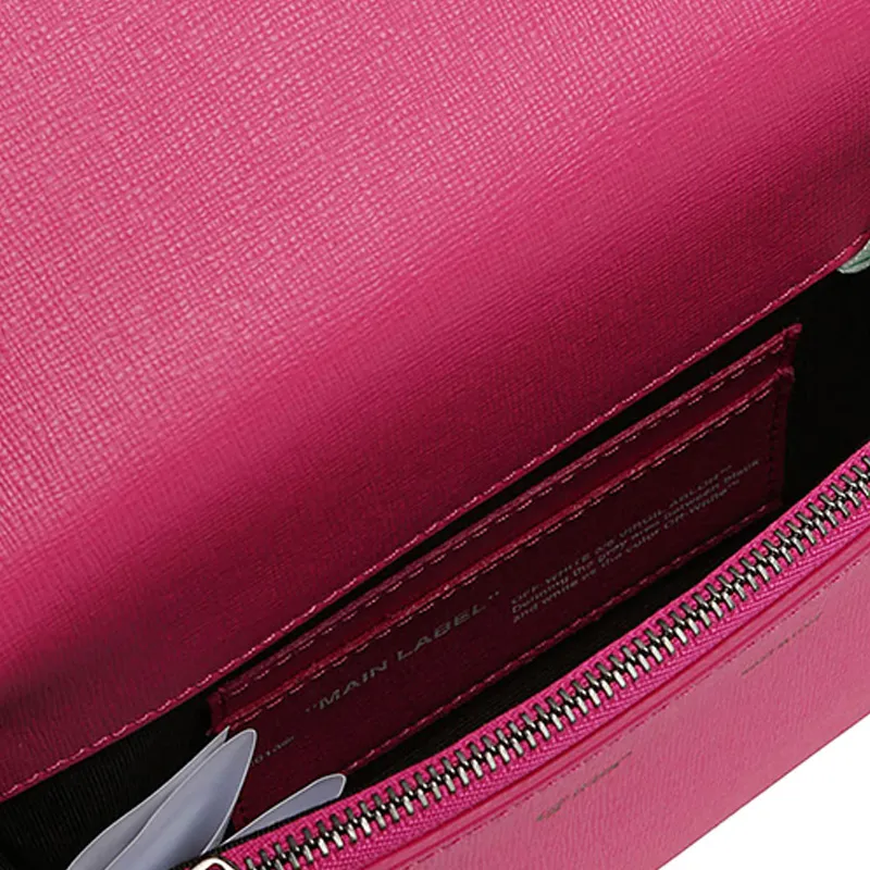 OFF WHITE Binder Clip Bag Diag Mini Fuchsia White-4