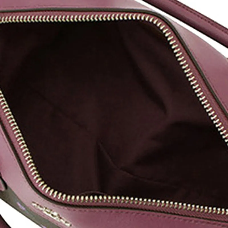COACH Bennett Canvas Leather Boston Bag Shoulder Bag Crossbody Bag Handbag Medium Size Women's Brown Violet Multicolor-5