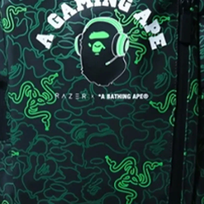 A BATHING APE RAZER Collaboration Polyester Backpack Regular Unisex Green-3