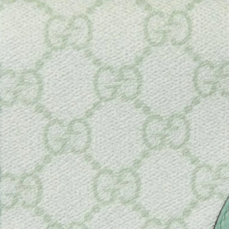 GUCCI GG Emblem Coated Fabric Wallet Mini Women's Gray Green-5