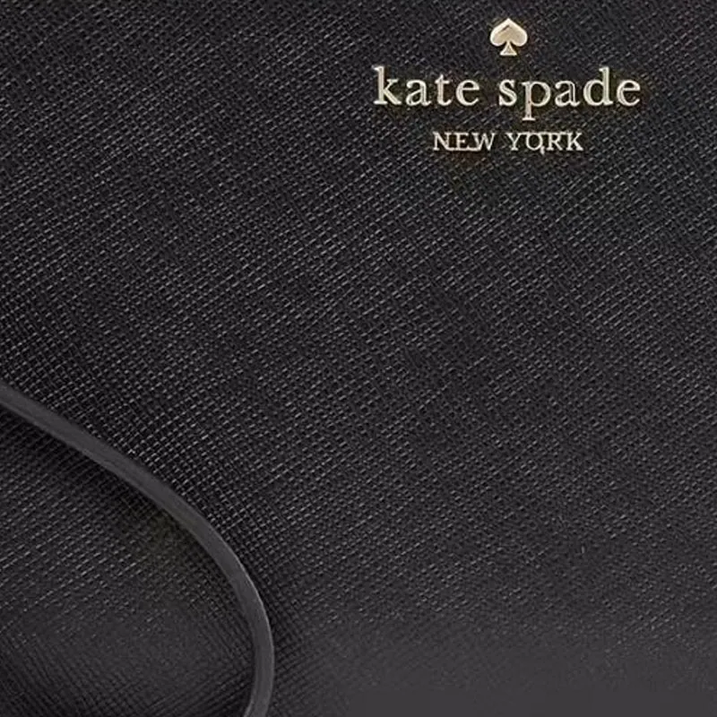 Kate Spade Lucy Saffiano Leather Wallets Clutches Medium Size Women's Black-3