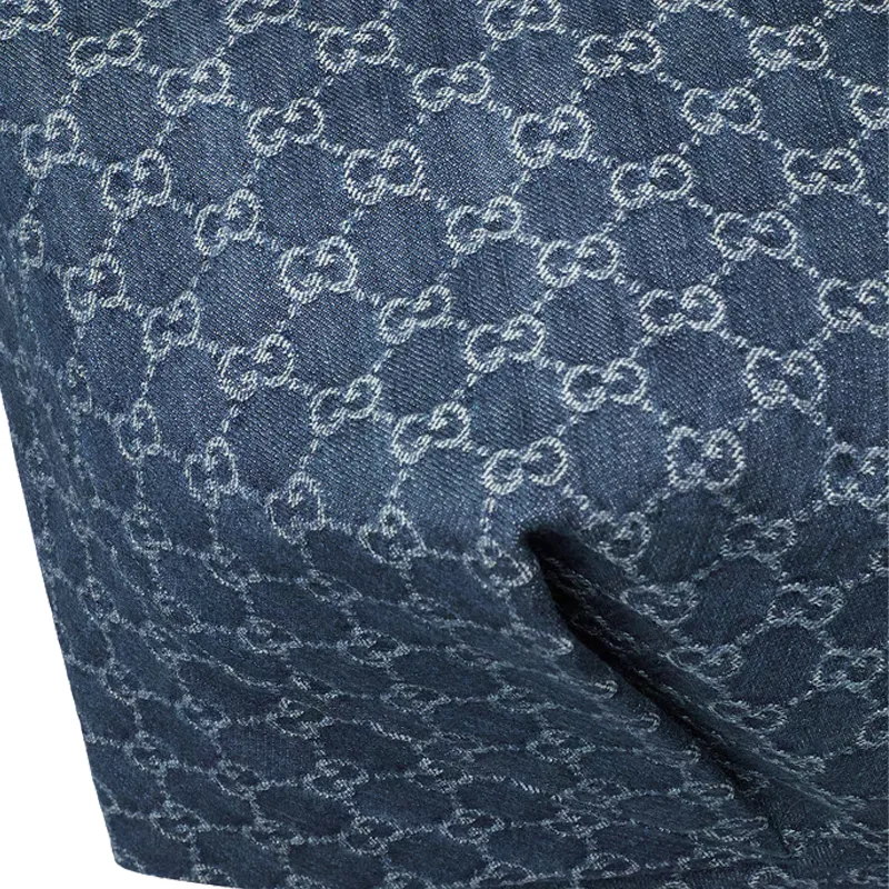 GUCCI Totissima Denim Tote Bag, Shopping Bag, Shoulder Bag Medium Size Women's Blue-7