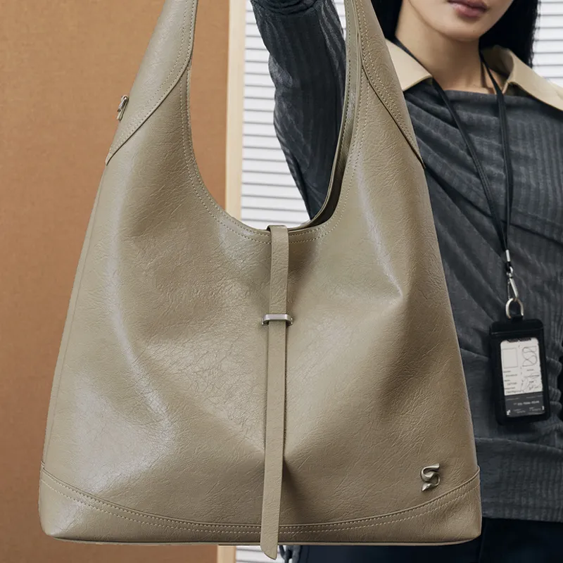 MCMIKO Artificial Leather Shoulder Bag Women's Lava Brown/Thin Shell Gray-6