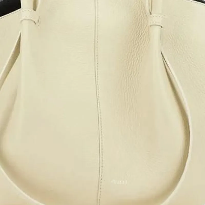 YUZEFI Calfskin Tote Bag, Shopping Bag, Shoulder Bag Tubas Women's Beige Yellow-3