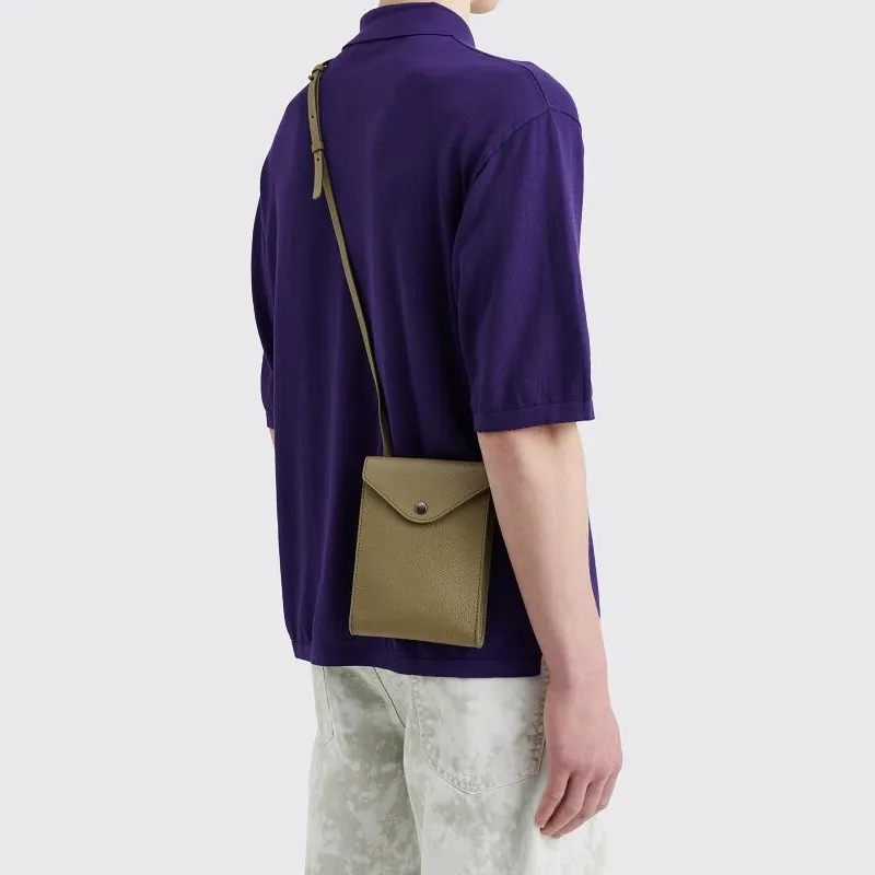 Lemaire Grained Goatskin Envelope Shoulder Bag Crossbody Bag Women's Khaki Green-4