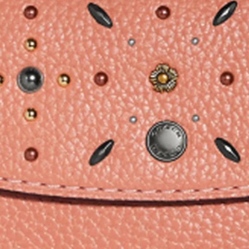 COACH Leather Wallet Clutch Trumpets Women's Dusty Pink-2
