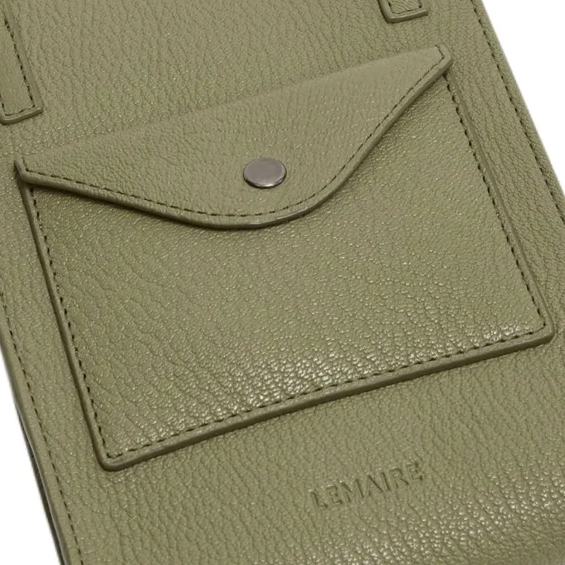 Lemaire Grained Goatskin Envelope Shoulder Bag Crossbody Bag Women's Khaki Green-3
