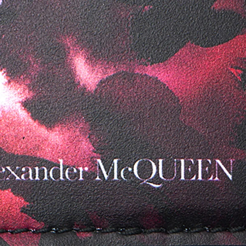 Alexander McQueen Cow Leather Coin Purse Women's Black & Red-5