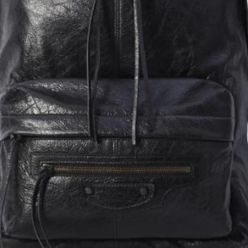 Balenciaga Le City Lambskin Backpack Unisex Black-4