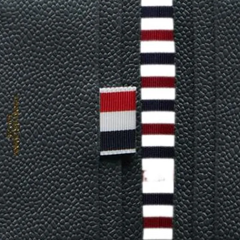 THOM BROWNE· Calfskin Full Grain Leather Card Holder Regular Men's Gray-4