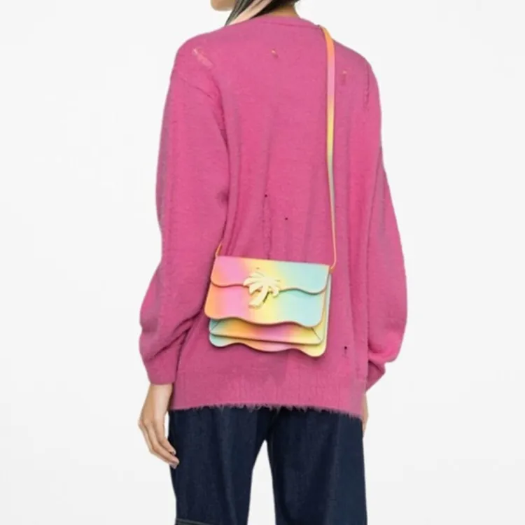 PALM ANGELS Palm Beach Rainbow Printed Shoulder Bag-4