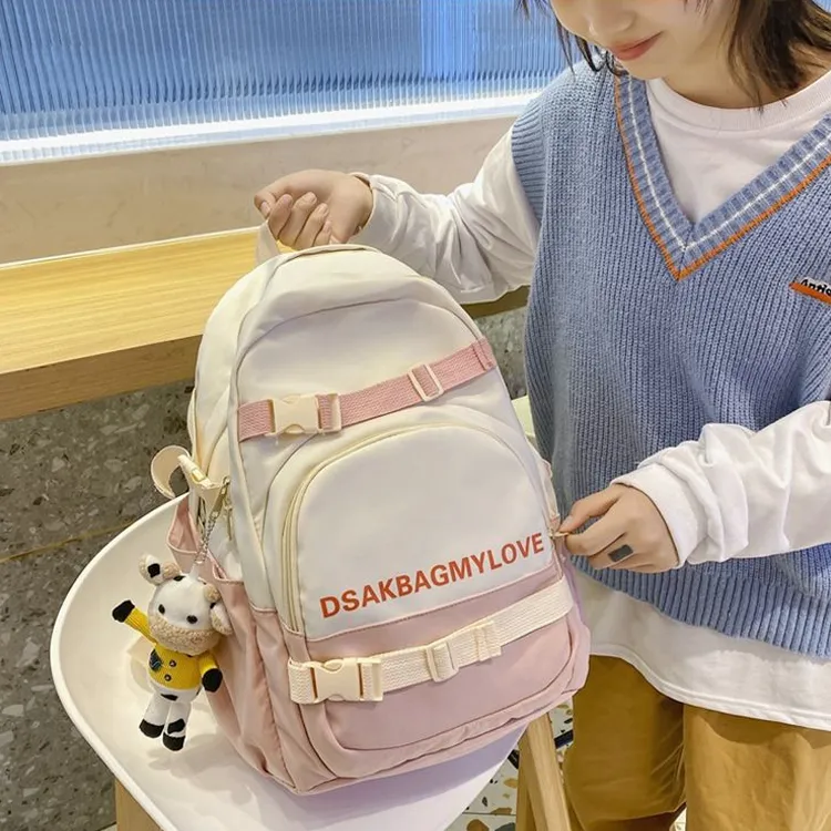 NOMK Nylon Backpack Regular Unisex Yellow/Black/Pink/Green-10
