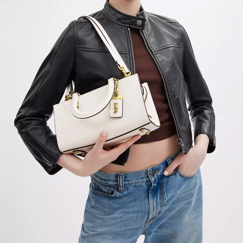 COACH Rogue Glove Tanning Shoulder Bag Crossbody Bag Handbag Medium Size Women's White-9