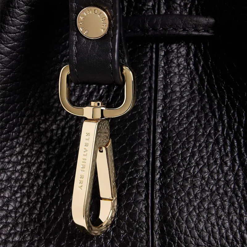 Strathberry Grained Calfskin Bucket Bags One Shoulder Handbag Crossbody Bag Women's Black-4
