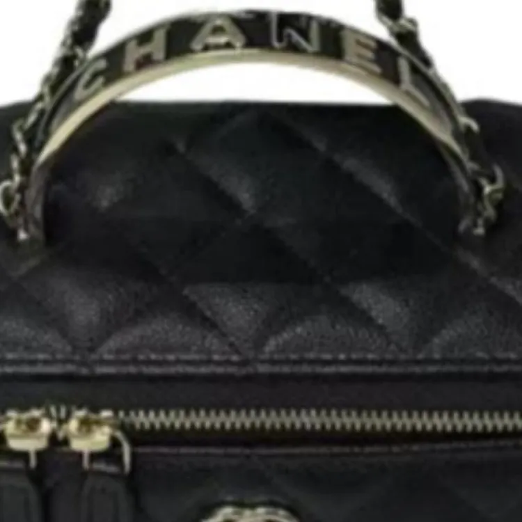 CHANEL Leather Box Bag, Shoulder Bag, Crossbody Bag, Handbag Women's Black-1