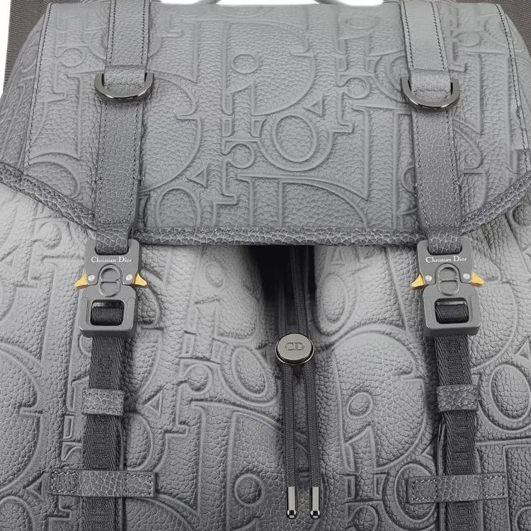 DIOR Hit The Road Cow Leather Backpack Men's Gray Black Gradient-4