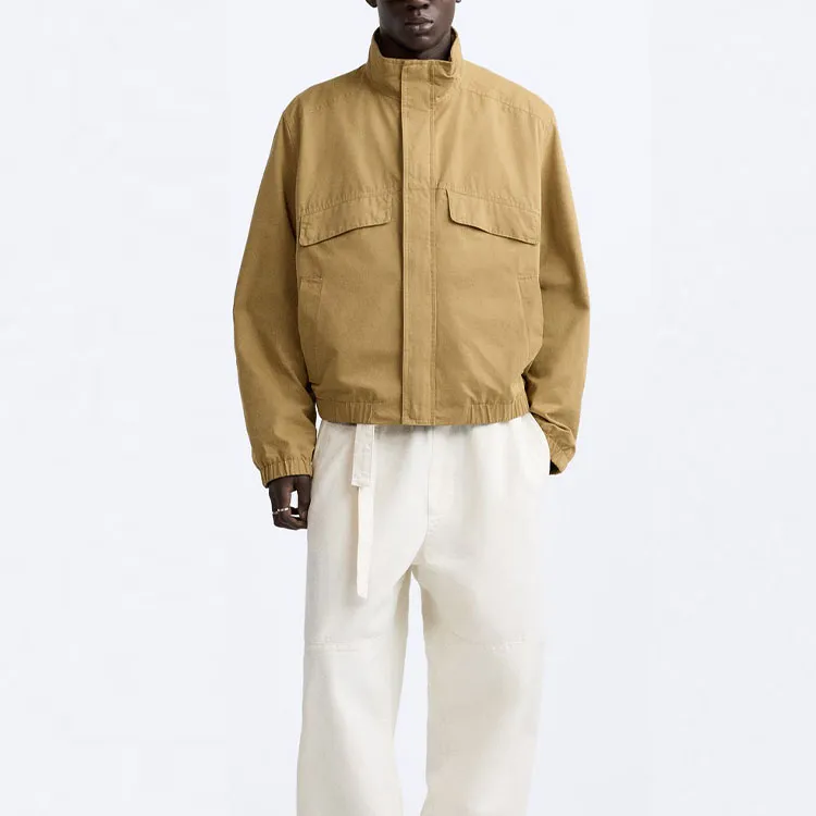 ZARA Jackets Coats Men's Yellow Khaki-1
