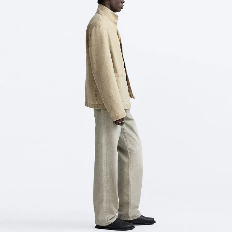 ZARA Jackets Coats Men's Yellow Khaki-4
