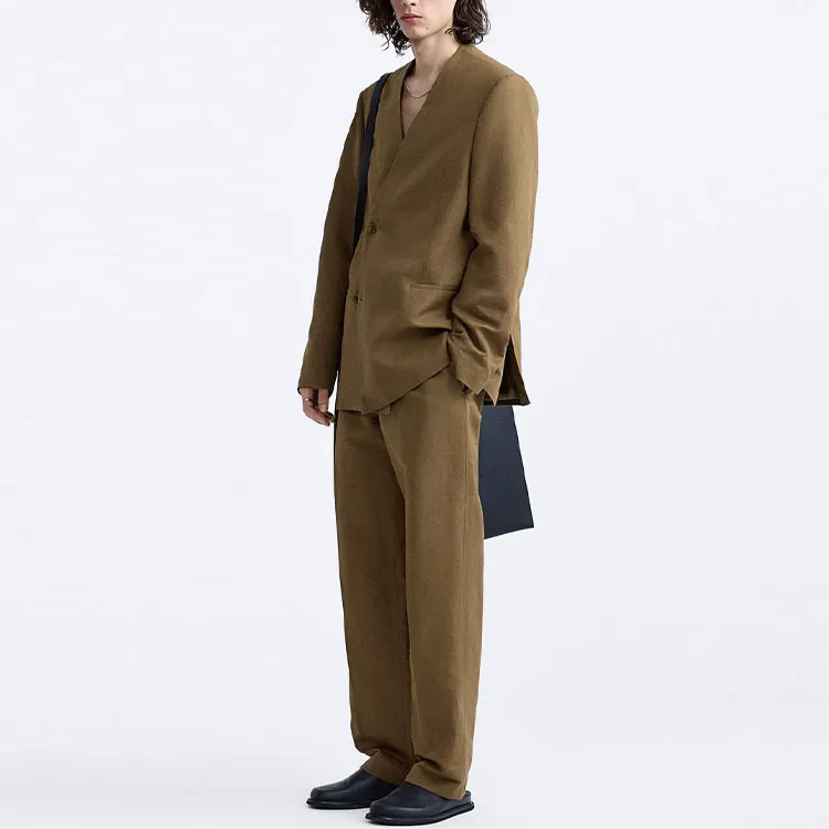 ZARA Suit Trouser Men's Toffee Color-4