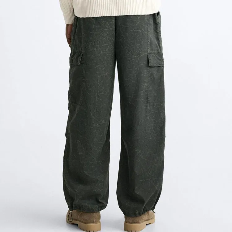 ZARA Casual Pants Men's Dark Green-4
