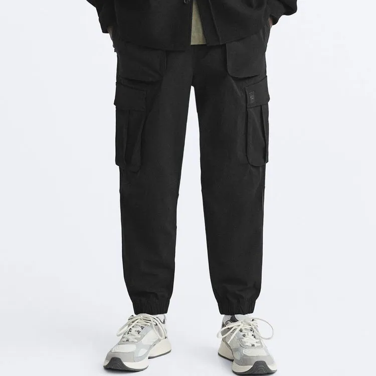 ZARA Cargo Pants Men Black-2
