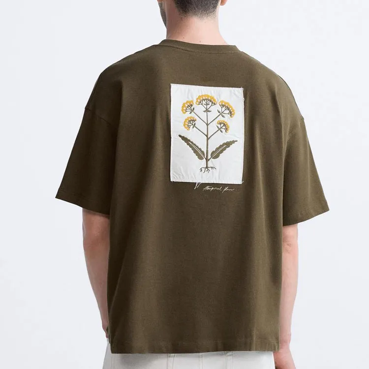 ZARA T-Shirts Men Olive Green-2