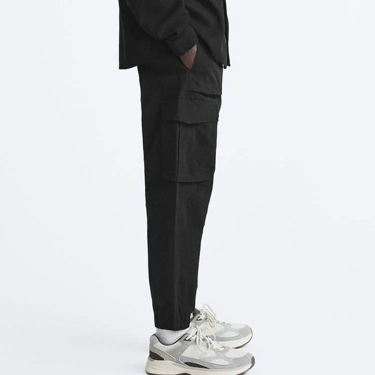 ZARA Cargo Pants Men Black-4