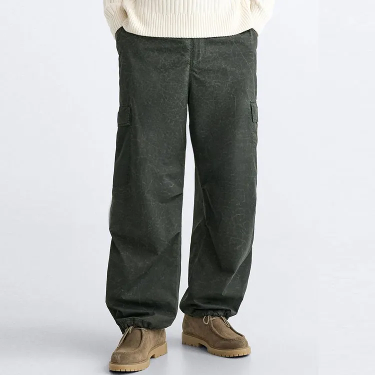 ZARA Casual Pants Men's Dark Green-2