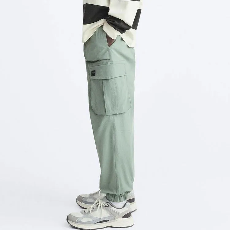 ZARA Cargo Pants Men Green-4