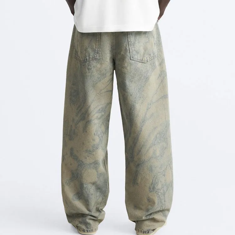 ZARA Jeans Unisex Zebra Print Blue-3