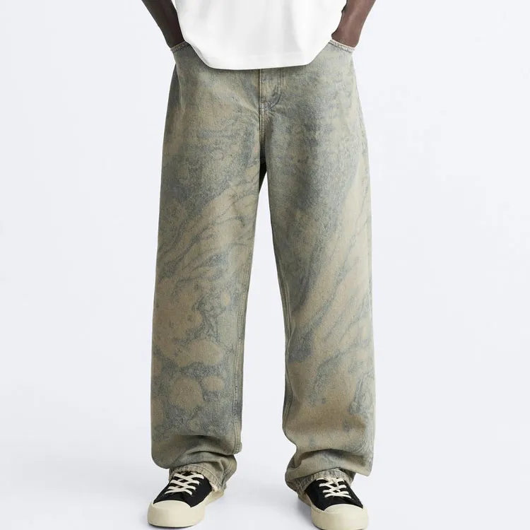 ZARA Jeans Unisex Zebra Print Blue-2