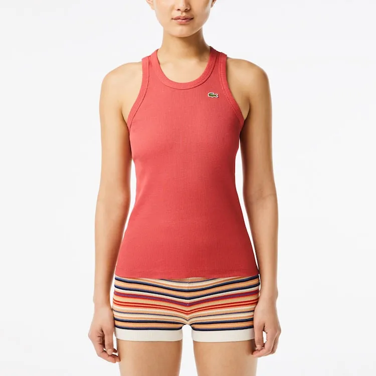 LACOSTE Logo-appliqué Ribbed Tank Top-2