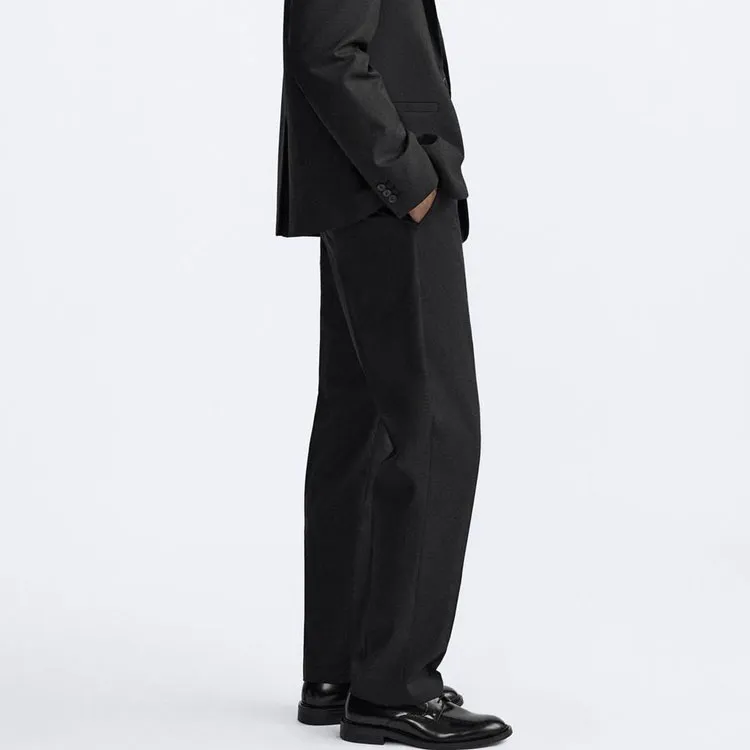 ZARA Suit Trousers Men Black-4
