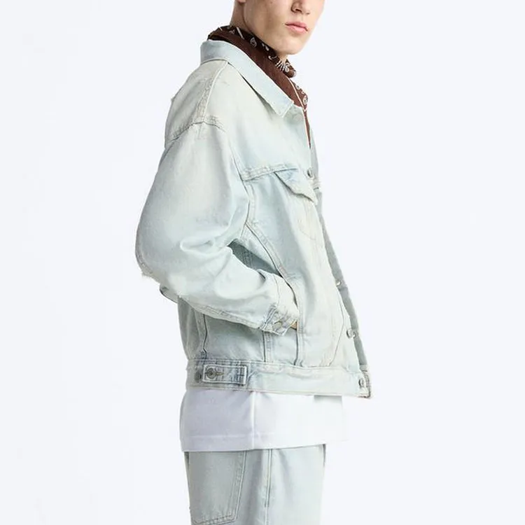 ZARA Denim Jacket Men's Light Blue-4