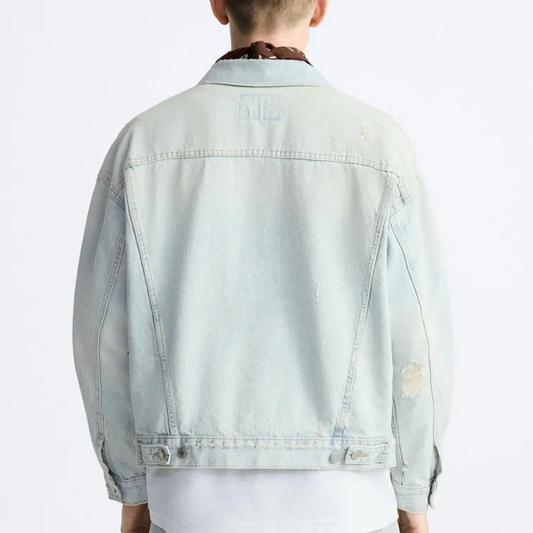ZARA Denim Jacket Men's Light Blue-3
