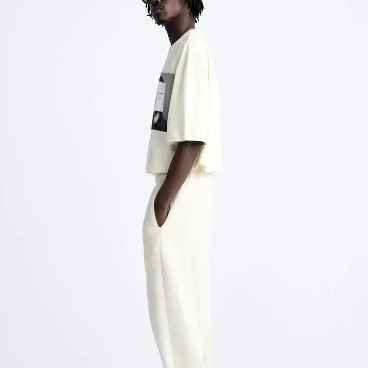 ZARA T Shirt Men's Frosted White-4