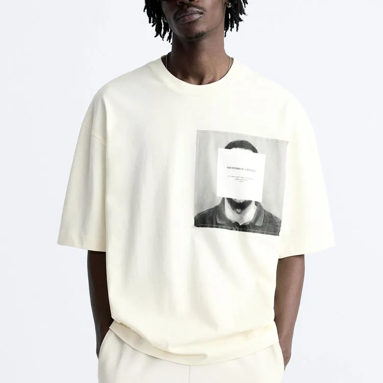 ZARA T Shirt Men's Frosted White-2