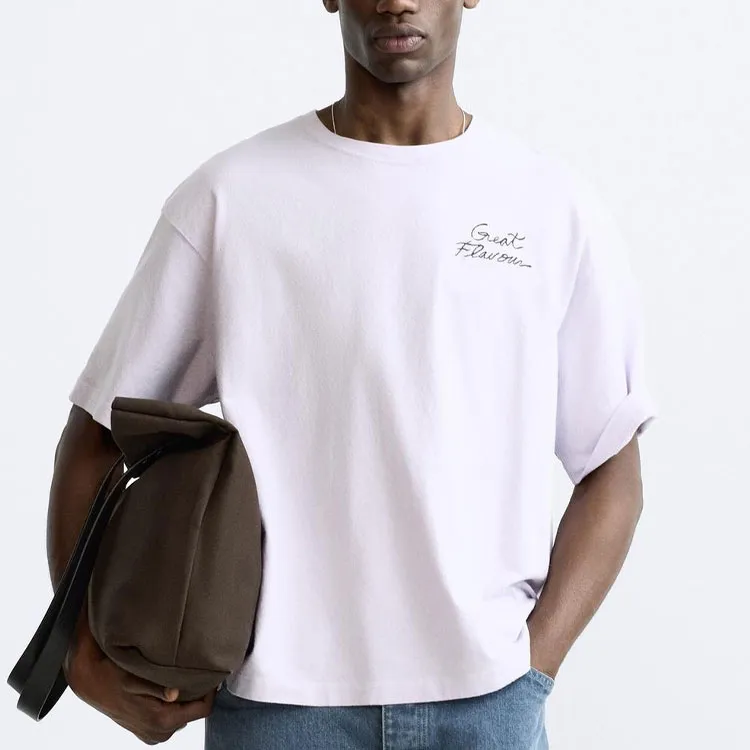 ZARA T Shirts Men Purple-2