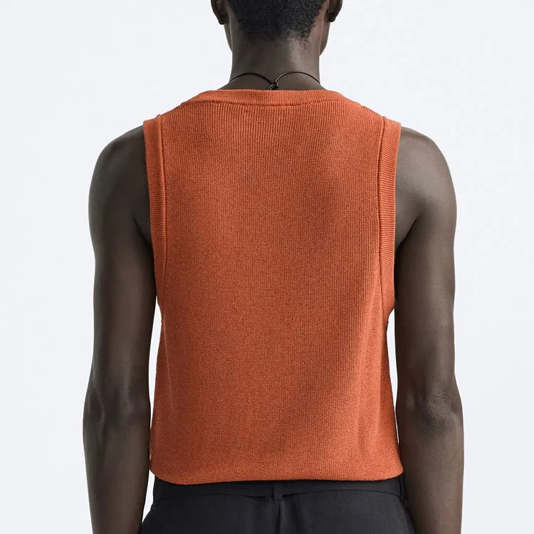 ZARA Tank Tops Men's Stripe/orange-2