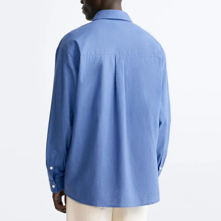 ZARA Shirts Men Dark Blue-3