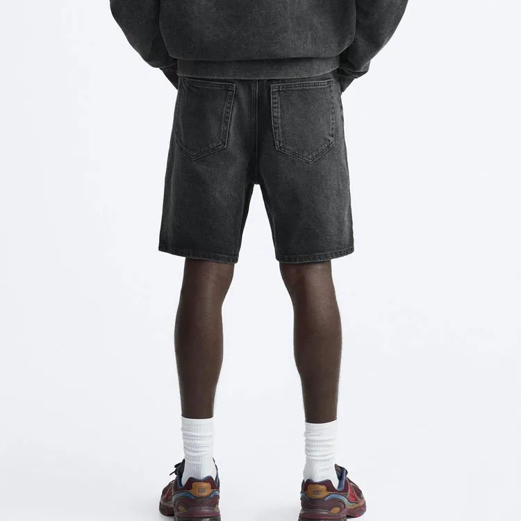 ZARA Denim Shorts Men's Dark Gray-4