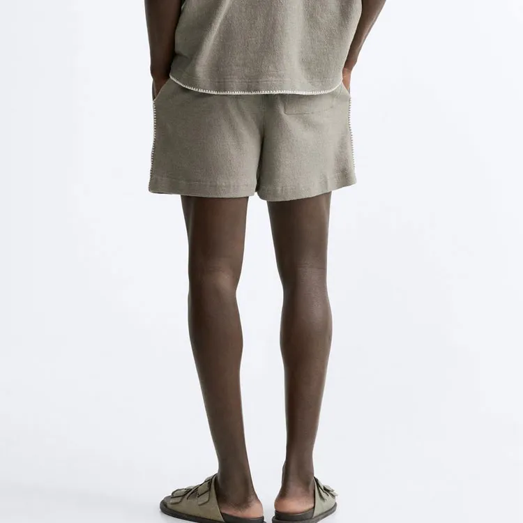 ZARA Casual Shorts Men Brown-3